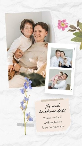 White Scrapbook Father's Day Photo Collage Instagram Story
