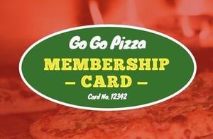 membership card, cards, id number, Go Go Pizza ID Card Template