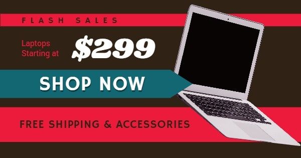 shopping, online, sale, Laptop Promotion Facebook Ad Medium Template