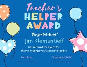 helper, official, office, School Award Certificate Template