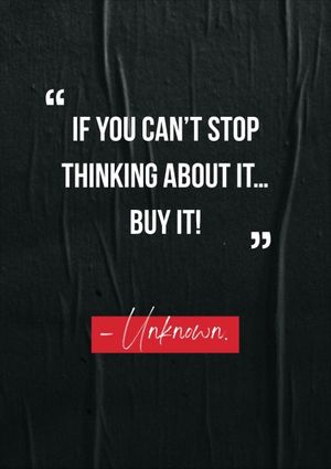 Black Buying Shopping Quote Poster