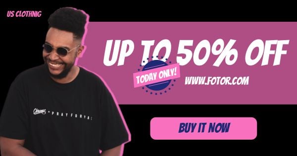 Pink And Black Men T-shirt Sale Facebook Ad Medium