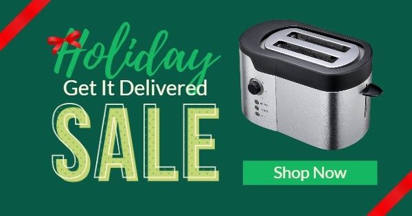 electronics, online sale, e-commerce, Green Appliance Holiday Sale Facebook Ad Medium Template
