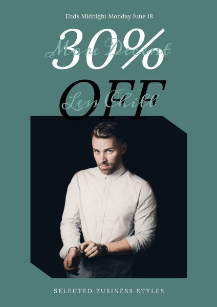 clothes, discount, promotion, Men's Suit Shirt Sale Poster Template
