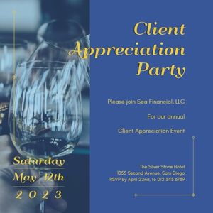 invitation, vintage, company, Official Client Appreciation Party Instagram Post Template