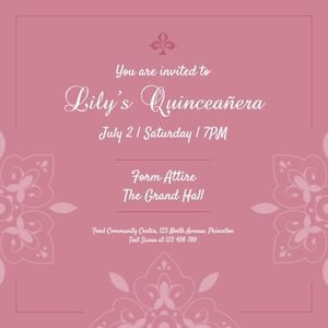 Pink Quinceanera Party Instagram Post