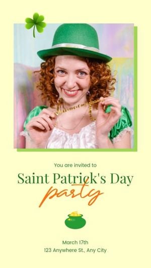 st patricks day, happy st patricks day, st. patrick, Yellow Simple Party Saint Patricks Day Photo Collage Instagram Story Template