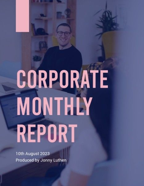 designer,  designers,  graphic design, Simple Pink Corporate Monthly Report  Report Template