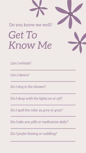 White Get To Know Me Question List Instagram Story
