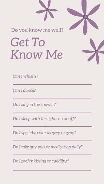 White Get To Know Me Question List Instagram Story