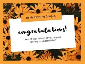 flower, floral, congrats, Orange Daisy Friend Congratulations  Card Template