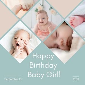 Baby Birthday Collage Photo Collage (Square)