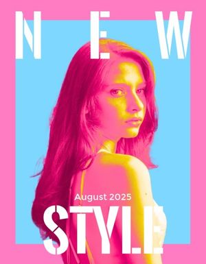 woman, girl, beauty, Pink And Blue Modern Fashion Magazine Cover Template