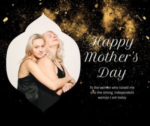 greeting, celebration, celebrate, Black Gold Happy Mother's Day Facebook Post Template