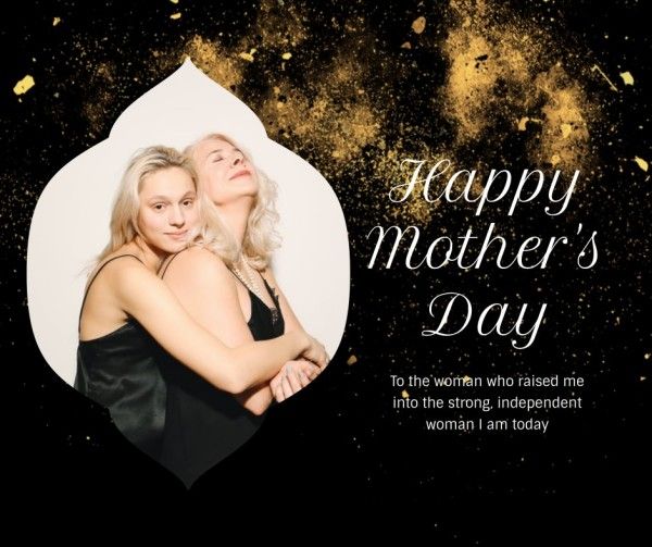 Black Gold Happy Mother's Day Facebook Post