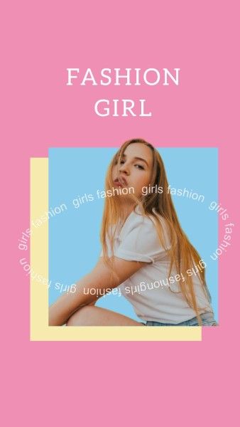 cloth, brand building, sale, Pink Girl Fashion Brand Instagram Story Template