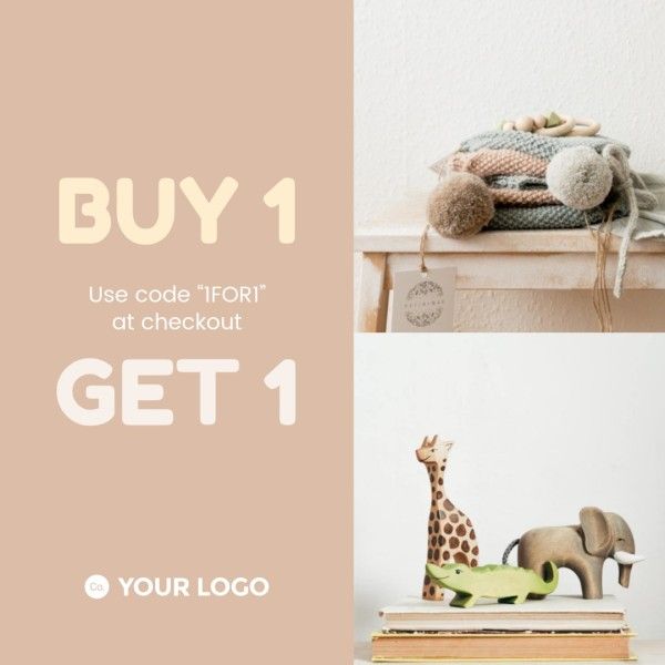 promotion, discount, decoration, Baby Stuff Buy One Get One Sale Instagram Post Template