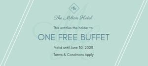 marketing, sale, discount, Hotel Buffet Voucher Gift Certificate Template
