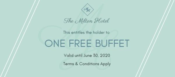 Hotel Buffet Voucher Gift Certificate