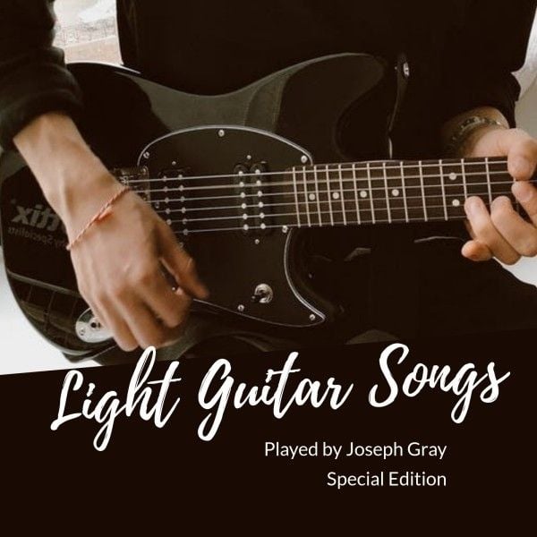 song, music, boy, Light Guitar Album Cover Template
