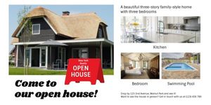 sale, housing, rental, White Open House Promotion Poster Twitter Post Template