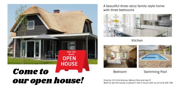 White Open House Promotion Poster Twitter Post