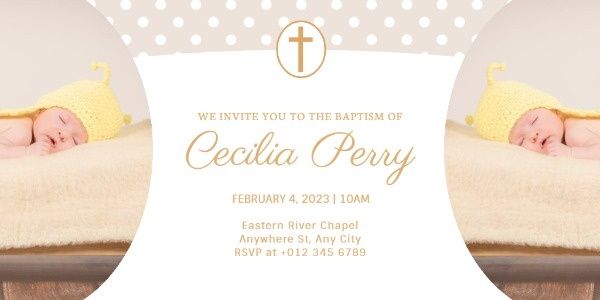 children, ceremony, event, Baptism Invitation Twitter Post Template