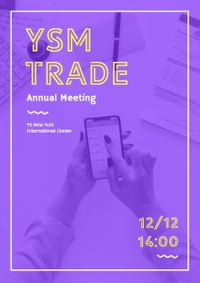 program, conference, business, Purple Annual Trade Meeting Flyer Template
