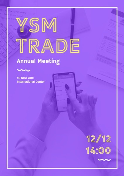 紫色年度贸易会议 宣传单