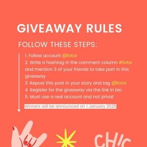 Pink Black Friday Branding Giveaway Rules Steps Instagram Post