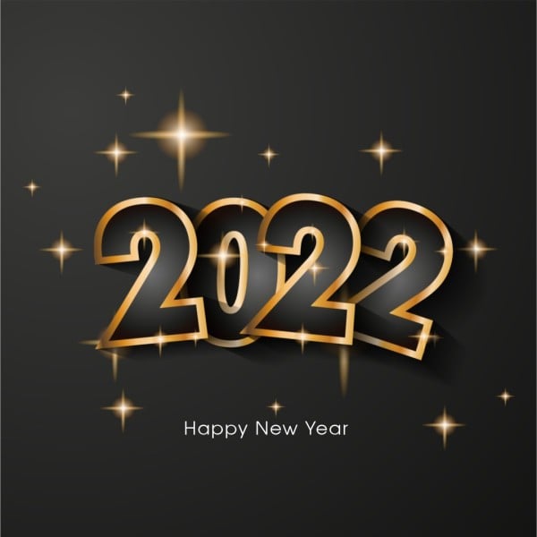 Balck Elegant 2022 Happy New Year Instagram Post