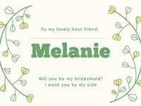 Green Bridesmaid Invitation Card Card