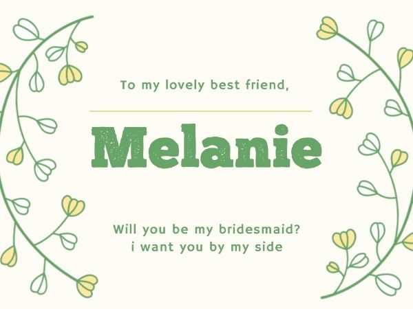 bestman, friend, party, Green Bridesmaid Invitation Card Template