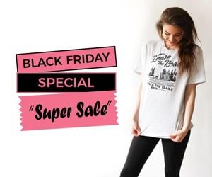 promotion, ad, social media, Pink Black Friday Sale Large Rectangle Template