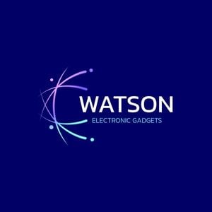science, electronic, digital, Dark Blue Futuristic Technology Company Logo Template