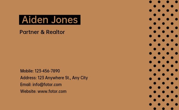  Black Brown Residential Business Card Business Card