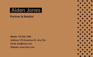 house, landlord, commercial,  Black Brown Residential Business Card Template