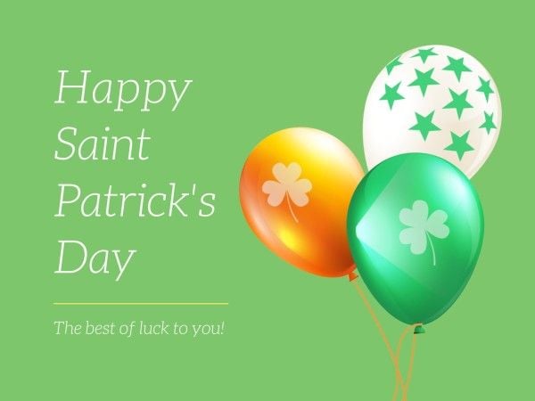st patricks day, happy st patricks day, st. patrick, Green Happy Saint Patricks Day Wish Card Template