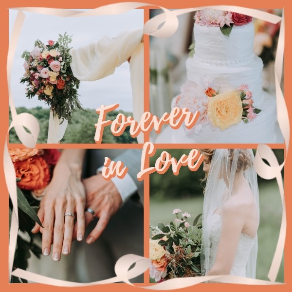 Forever Love Wedding Collage  Instagram Post