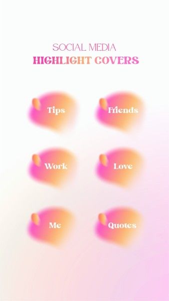 ピンクとイエローの美的グラデーション Instagramハイライトカバー