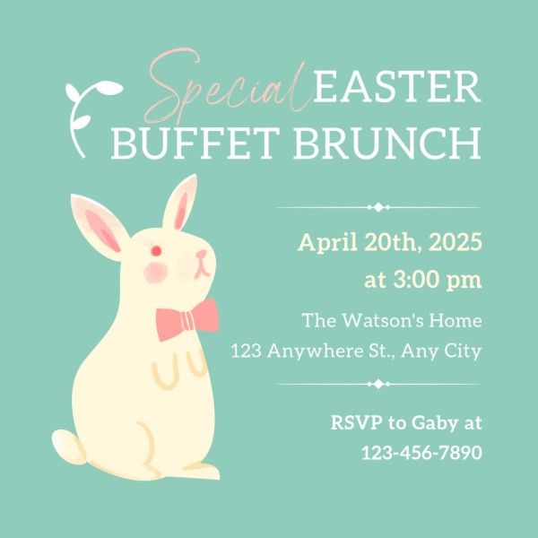 happy easter, activity, celebration, Easter Buffet Brunch Invitation Instagram Post Template