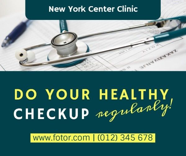stethoscope, hospital, medical, Healthy Checkup Facebook Post Template