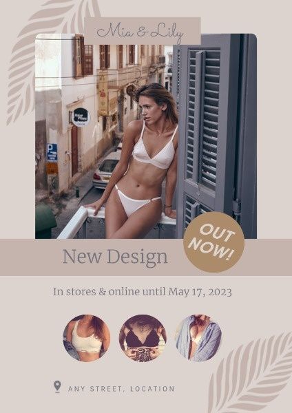 bra, commodity, business, New Arrivals Underwear Sale Poster Template