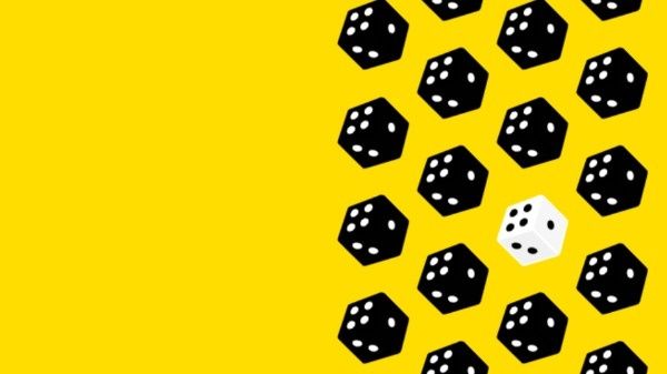 Yellow Game Dice Quote Wallpaper