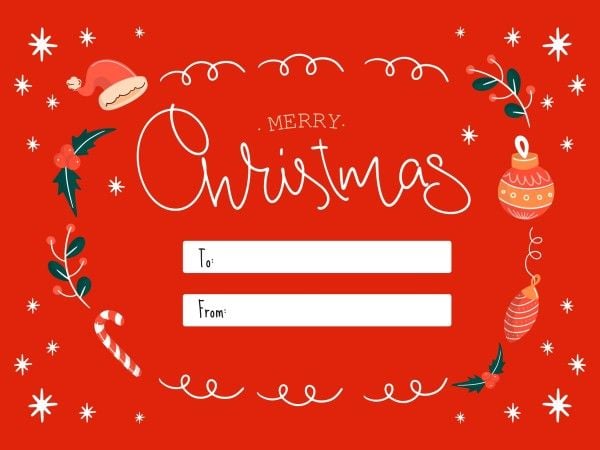 赤いイラストお祝いのクリスマス メッセージカード