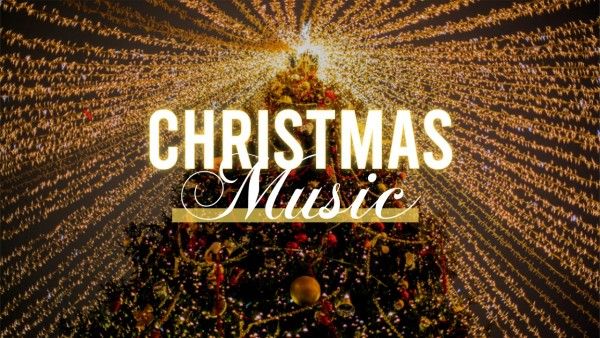 xmas, christmas tree, photo, Golden Christmas Music Youtube Thumbnail Template