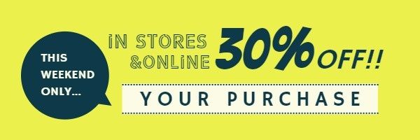 shopping, promotion, online sale, Yellow Discount Sale Email Header Template