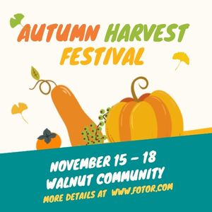 thanksgiving, holiday, season, Autumn Harvest Festival Instagram Post Template