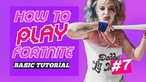 video game, social media, video, Violet Harley Fortnite Game Tutorial Youtube Thumbnail Template