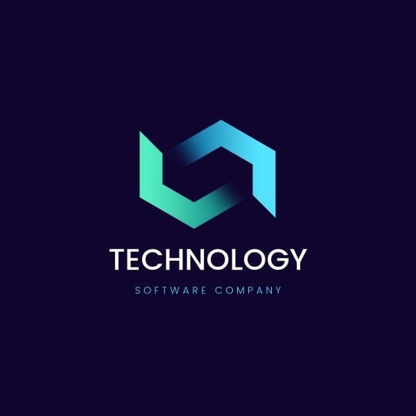 science, digital, data, Blue Geometric Technology Software Company Logo Template